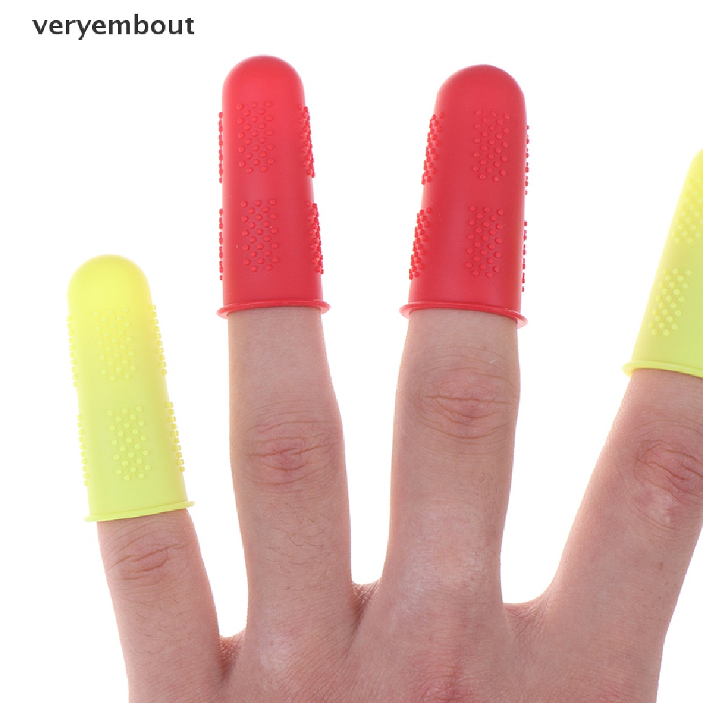 【ut】 3pcs/set Silicone Finger Protector Sleeve Cover Anti-slip Fingers Cover .