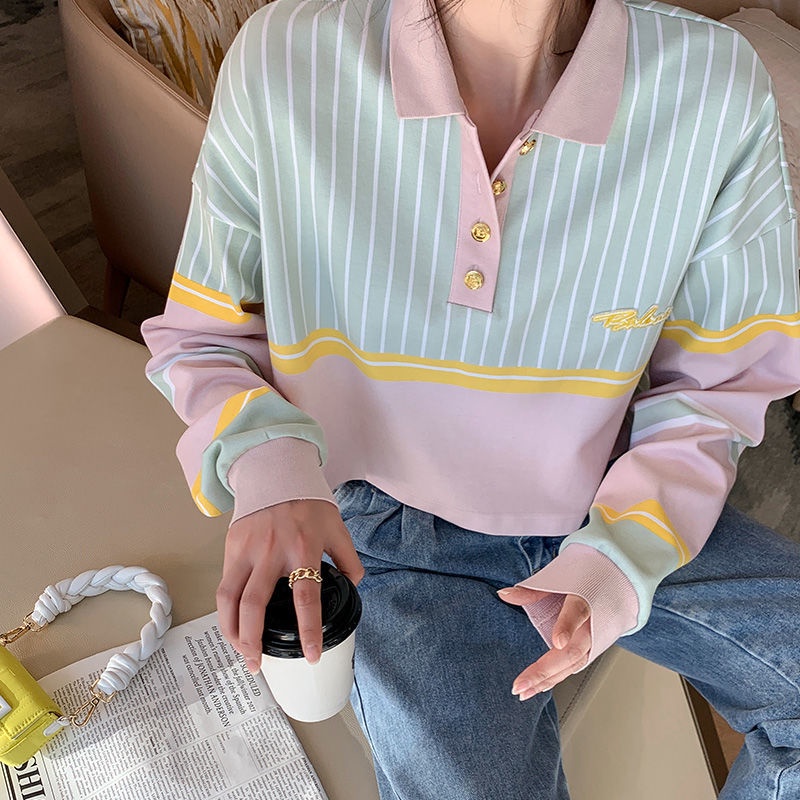 Áo Thun Nữ Dài Tay Cổ Tròn Thời Trang Hàn Mới