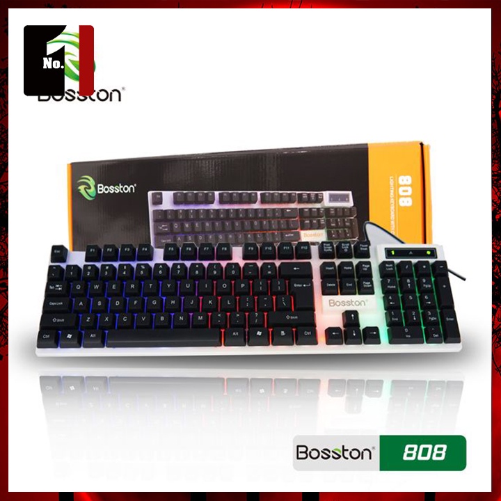 Bàn Phím Gaming Máy Tính Bosston 808 Led Rgb Bàn Phím Vi Tính Laptop Pc Chơi Game Có Dây Giá Rẻ
