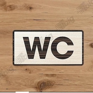 Bảng chữ WC,Toilet gỗ dán tường - Bảng biển chỉ dẫn khu vực toilet ...