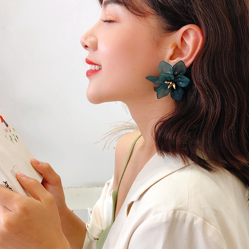 Bông tai MANYUE hình cánh hoa lớn phong cách bohemian