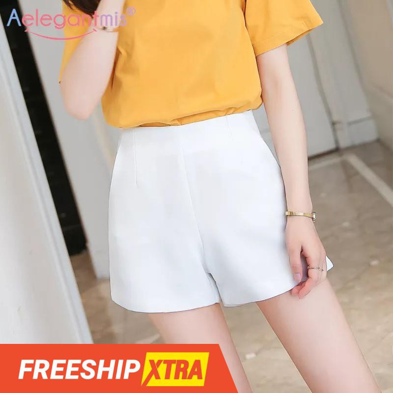 [FreeShip] [ẢNH THẬT] Quần short nữ lưng cao màu trắng quần nữ cao cấp