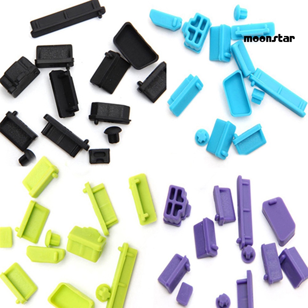 Set 13 nút bịt cổng cắm máy tính xách tay/ máy tính bảng chống bụi làm bằng silicon chuyên dùng
