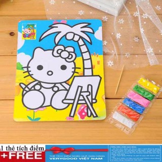 Tranh Cát. Đồ chơi rèn kỹ năng cho bé ( Loại đẹp có in màu bên dưới )