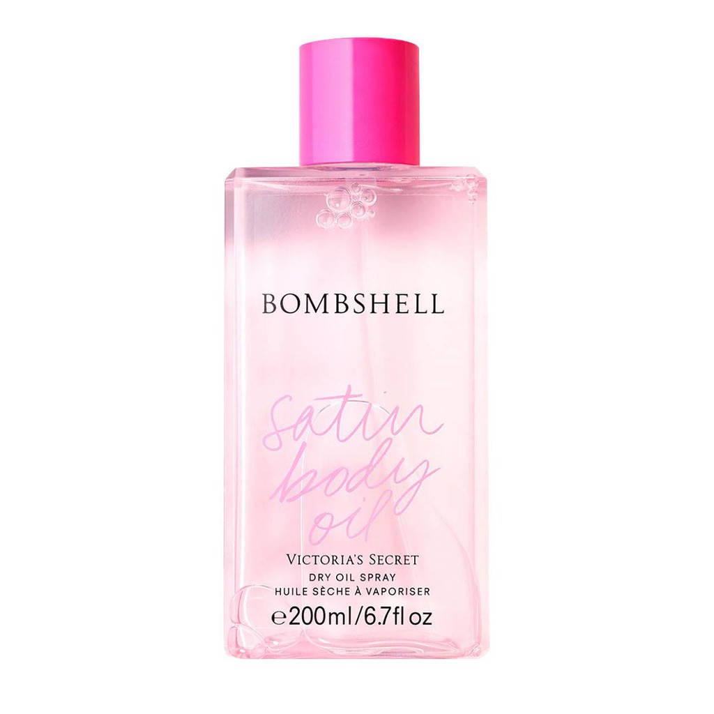 Dầu dưỡng ẩm cơ thể Victoria's Secret Satin Body Oil Dry Oil Spray Bombshell 200ml (Mỹ)