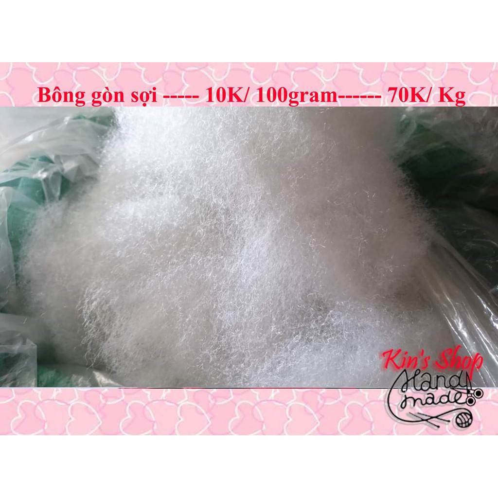 100gram Bông gòn nhồi gối handmade-thú bông