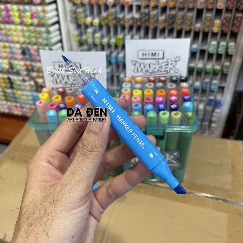 [DA ĐEN] Bút Marker HIMI Brush Soft Head Gốc Nước 24/36 Màu Hộp Nhựa