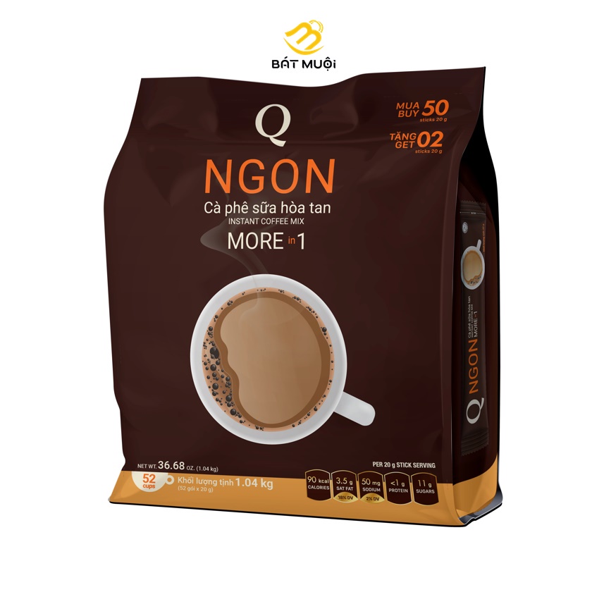 NGON TRẦN QUANG Cà Phê sữa Hòa Tan 3in1 túi 52 gói x20g