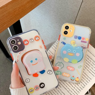 Ốp điện thoại viền màu có giá đỡ bánh mì nướng cho Iphone 11 11Pro 11Promax X Xs Xsmax Xr 7 8Plus SE 4.7inch 5.5inch