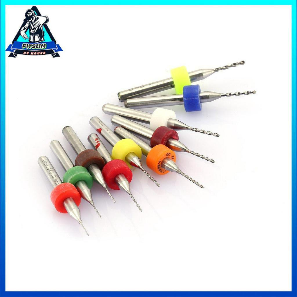 Bộ 10 cái mũi khoan bảng mạch PCB 0.3 - 1.2mm bằng hợp kim cứng