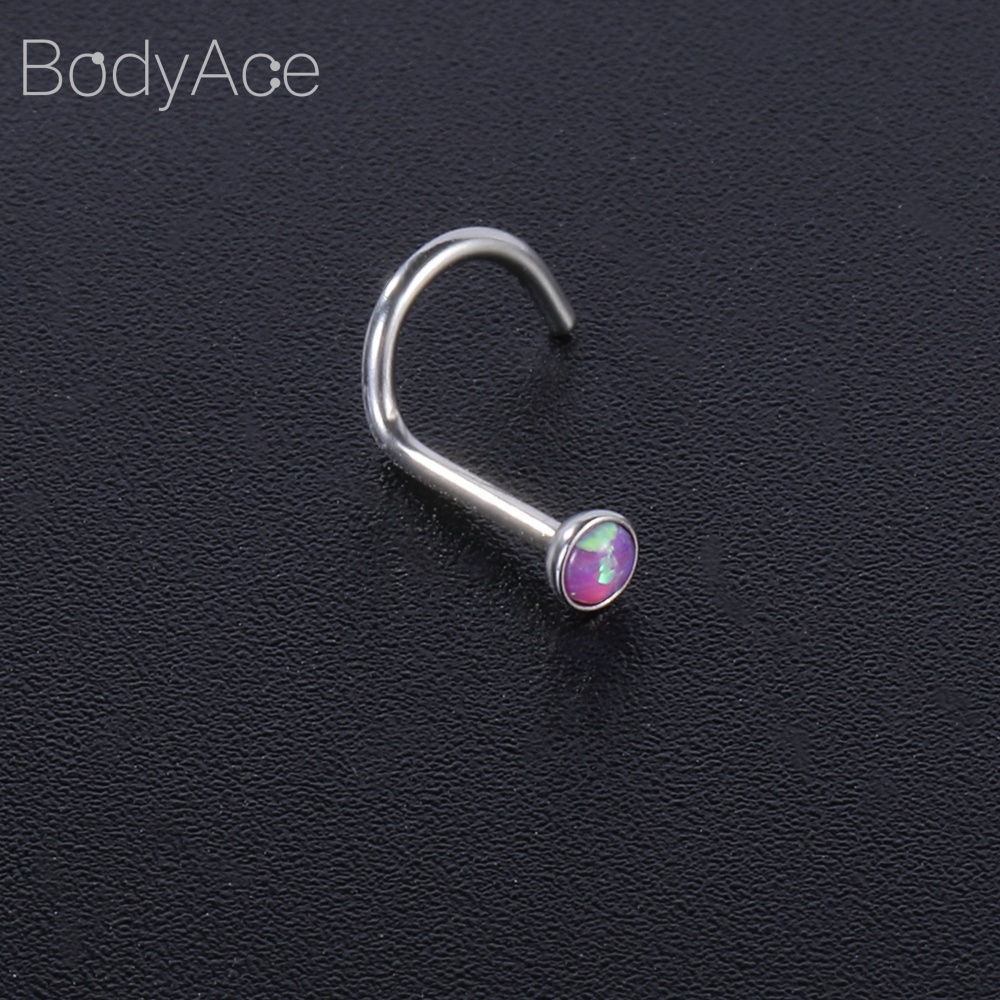 Set 5 khuyên mũi hình chữ L thiết kế độc đáo bằng thép không gỉ 20g