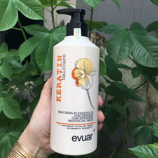 SIÊU PHỤC HỒI TÁI SINH TÓC HƯ TỔN KERATIN EVUAR chính hãng Ý 518ml