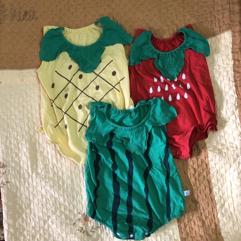 Bộ body sát nách hoa quả cho bé