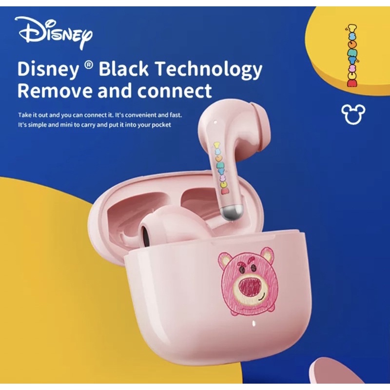 Tai Nghe Bluetooth Tsum Lotso Hồng x Disney Chính Hãng