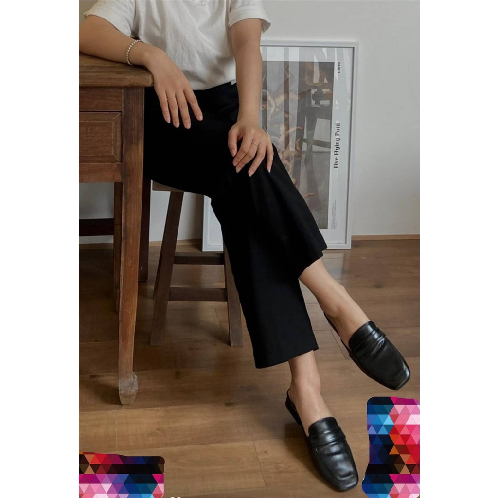 Giày Mules da đẹp đế cao form chuẩn