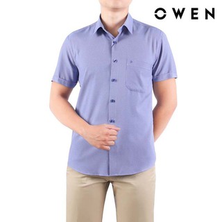 Áo sơ mi ngắn tay Owen Eco-Shell Regularfit Carô màu Xanh - AR23785N