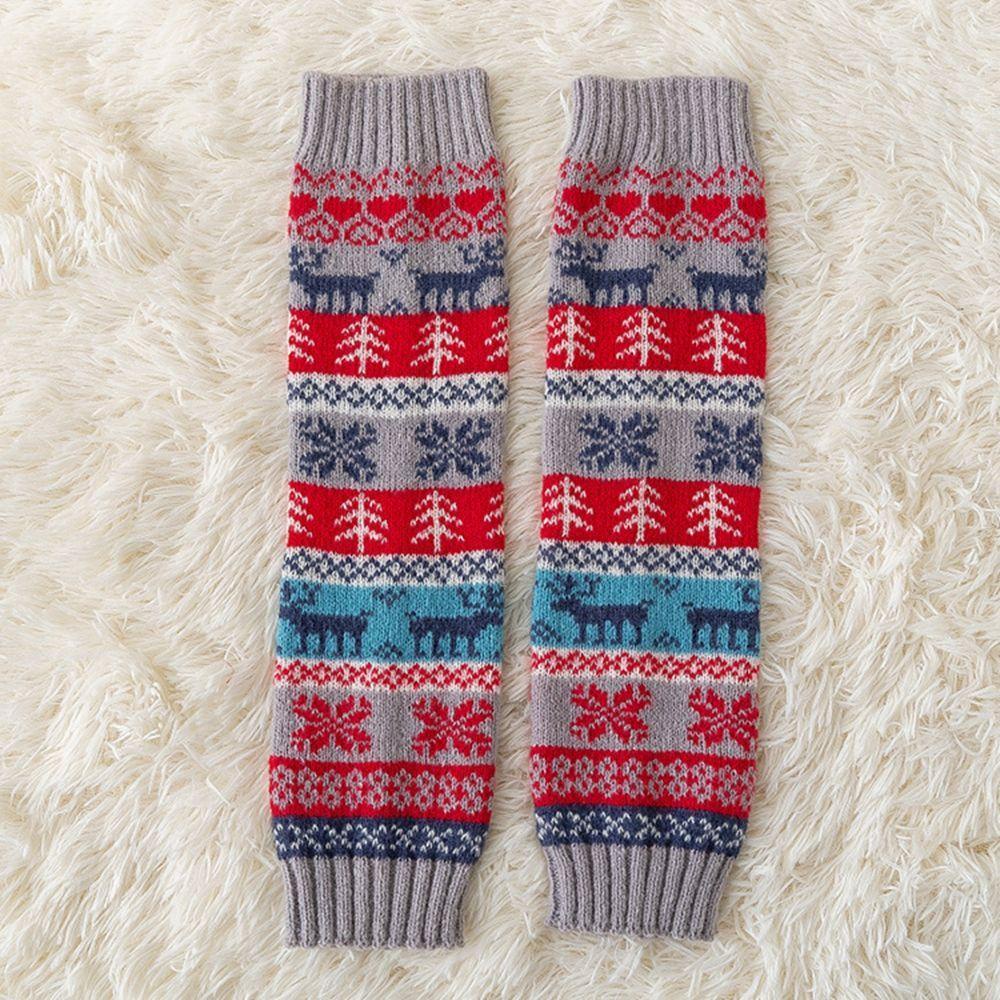 Vỏ Bọc Giày Dệt Kim Giữ Ấm Chân Họa Tiết Kẻ Sọc Phong Cách Lolita Giáng Sinh Cho Nữ