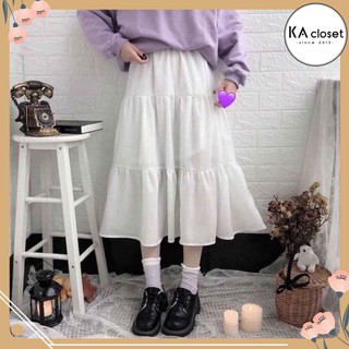 🆕 Chân Váy Nữ KA 💖FREESHIP💖Chân váy Vintage 2 lớp Siêu Xinh 2 màu Đen Trắng Chân váy tầng bánh bèo