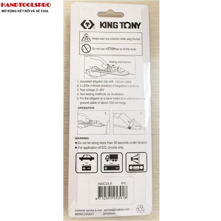 Bút thử điện xe máy ô tô Kingtony 9DC-23 - Kingtony 9DC-23