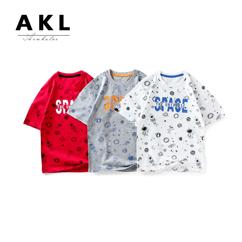 Áo thun bé trai lớn size đại áo thun ngắn tay AKL AL24 size 130-160 21-40 kg thời trang trẻ em hàng quảng châu