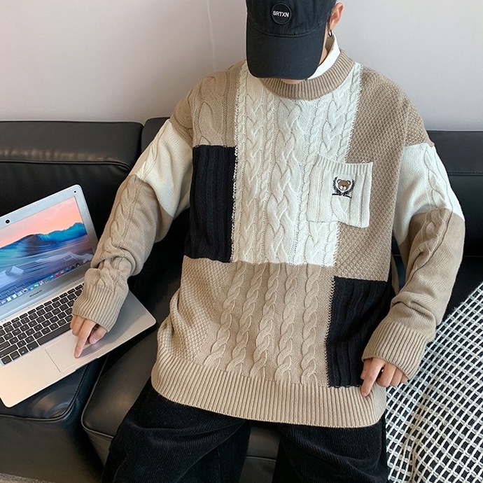 Áo len nam nữ cổ tròn form rộng, áo len nam nữ unisex form rộng vặn thừng thời trang ulzzang hàn quốc 109