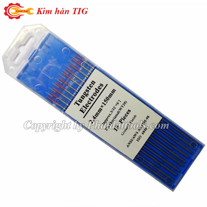 Kim hàn TIG Kydosu JAPAN 1.6-2.0-2.4mm tùy chọn-Điện cực TUNGSTEN cho máy hàn Tig-Hộp 10 chiếc