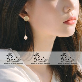 PEARLIE BEACH SAND LONG [BÔNG TAI/ KHUYÊN TAI BẠC] - HẠT TRAI NƯỚC NGỌT XU HƯỚNG HÀN QUỐC 2021