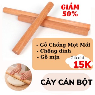 Cây lăn bột cây cán bột bánh bằng gỗ có tay cầm su..home