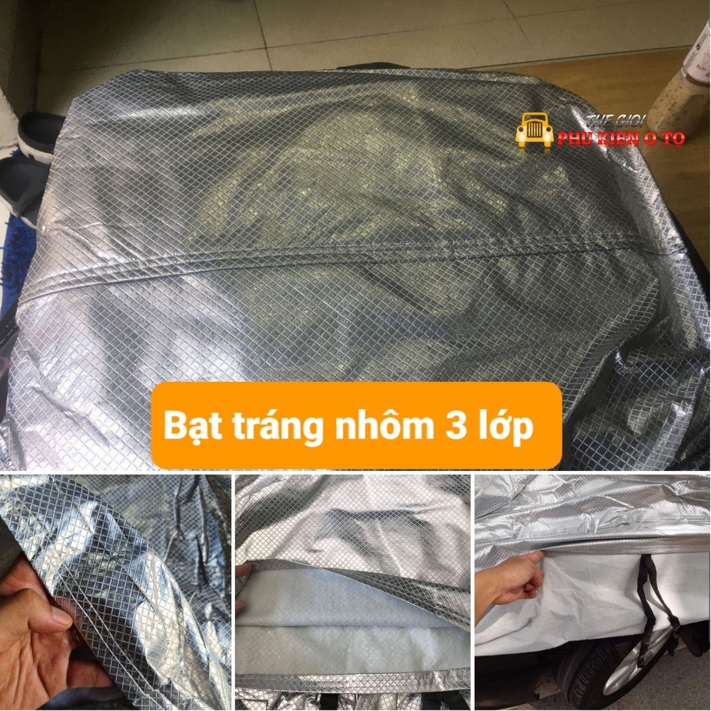 Bạt phủ xe ô tô tráng nhôm cao cấp có phản quang,chống nóng, chống nước, có khóa kéo cánh cửa