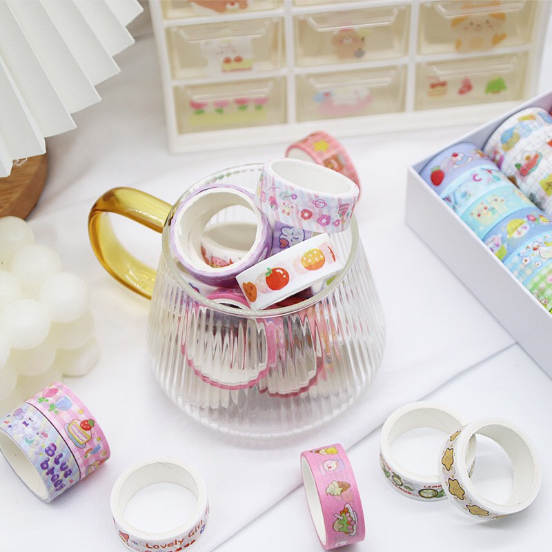 Washi tape trang trí sổ còng, sổ Bullet Journal │ Washi giấy thường │ 1 cuộn 1,5cmx3m │ Xem thêm ở phần MÔ TẢ SẢN PHẨM