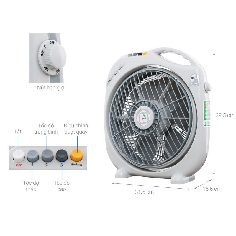 Quạt hộp Asia có hẹn giờ F12001