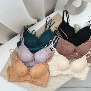 Bộ đồ lót ren đệm mút dày, áo lót không gọng nâng ngực đẹp