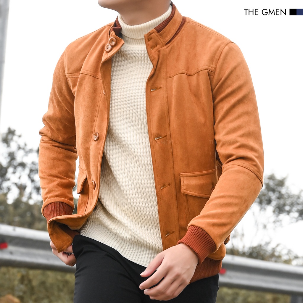 Áo khoác da lộn Suede Jacket Nam The GMEN thiết kế đơn giản chất liệu da lộn dày dặn