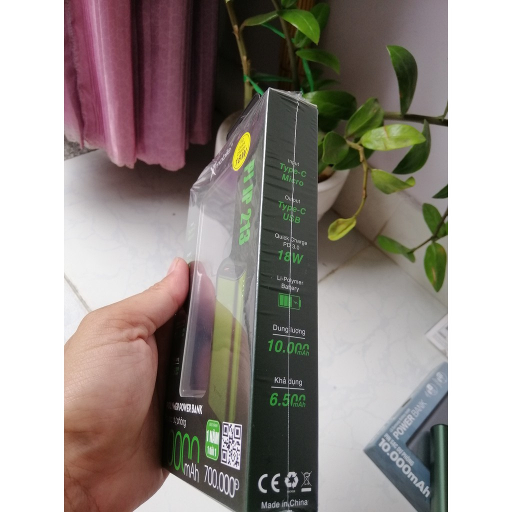 Pin sạc dự phòng Polymer 10.000mAh Type C PD QC3.0 Xmobile PowerSlim PJ JP213