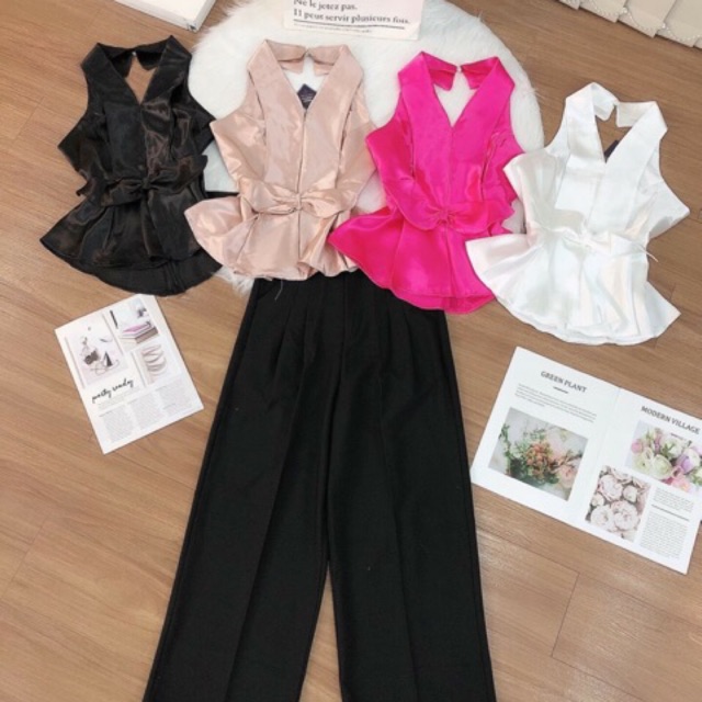 Áo phi lụa cổ yếm tùng xoè chanh xã HÌNH THẬT TRẢI SÀN VÀ MẪU SHOP CHỤP