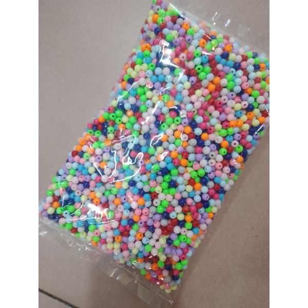 Bán sỉ 1bịch 0.5kg/1kg hạt nhựa 6li nhiều màu làm handmade