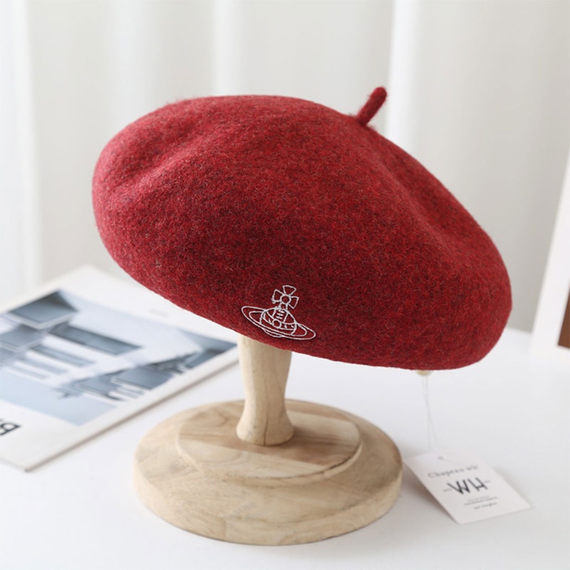 Wmmb Mũ Beret Hình Bát Giác Màu Trơn Thêu Họa Tiết Thời Trang Mùa Đông Cho Các Hoạt Động Ngoài Trời