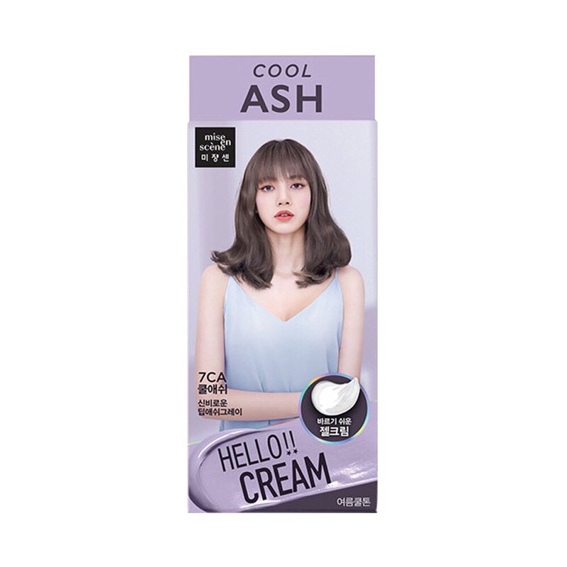 Thuốc nhuộm tóc tại nhà màu Cool ASH | Nhuộm tóc Hello Cream Mise En Scene 7CA Nâu Xám Khói