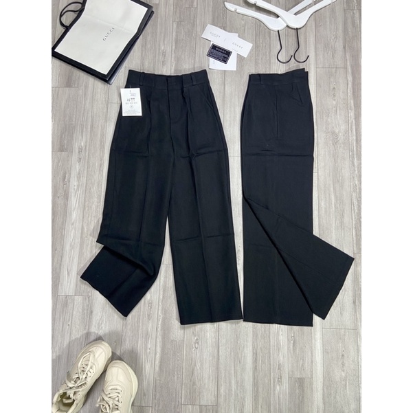 Quần dài ống rộng Quần culottes ống suông chất tuyết mưa cao cấp Quần xuông cài cúc