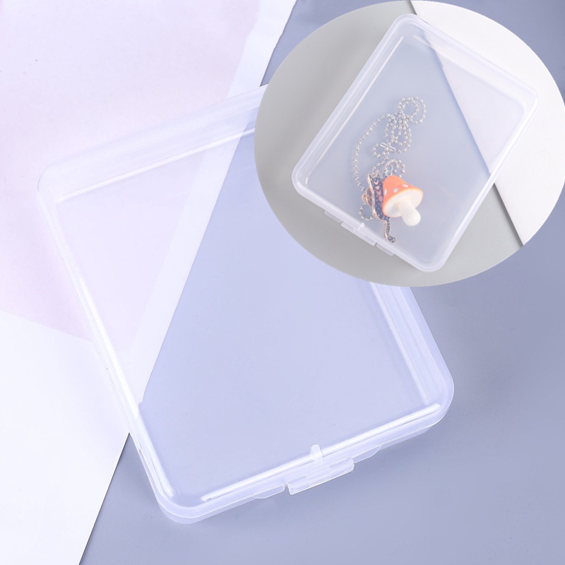 1 Hộp Nhựa Dày Mini Hình Chữ Nhật Trong Suốt Đựng Trang Sức Chống Nước Có Thể Tái Sử Dụng