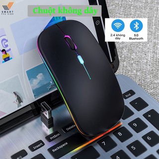 Chuột không dây A2 USB 2.4ghz, có LED kết nối bluetooth chống ồn cho máy tính/laptop/iPad/điện thoại/TV