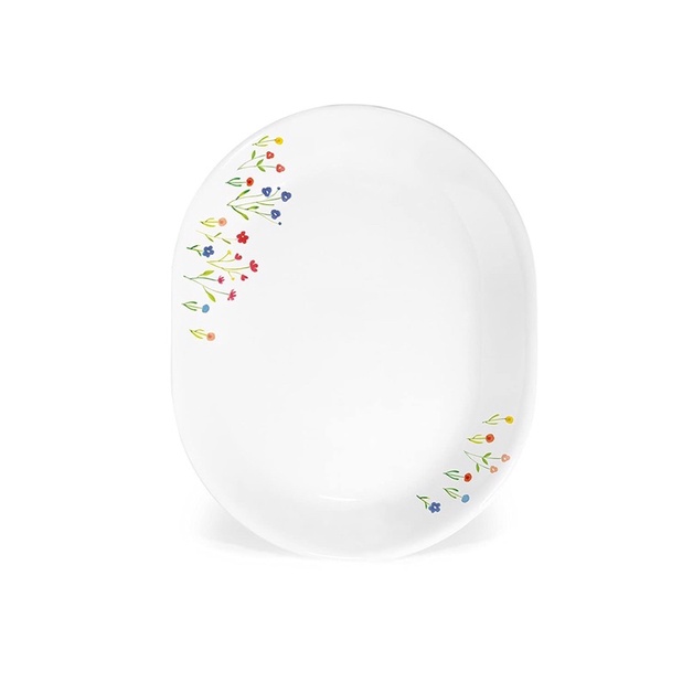 Dĩa Oval Thủy Tinh Mỹ Corelle FlowerHills 32cm 611-FWH-LP