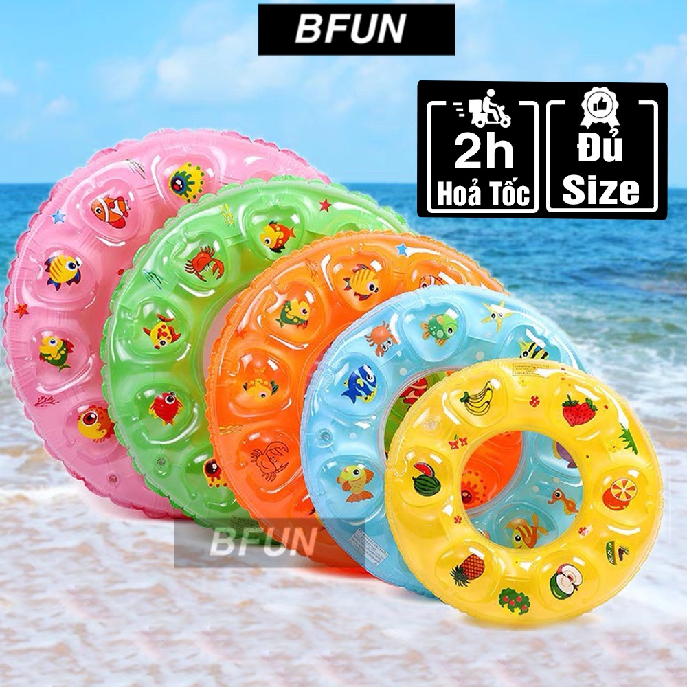 Phao Bơi Trẻ Em Phao Bơi Hình Tròn 2 LỚP ĐỦ SIZE Họa Tiết Đáng Yêu - Phao Bơi Cho Bé Phao Tập Bơi BFUN
