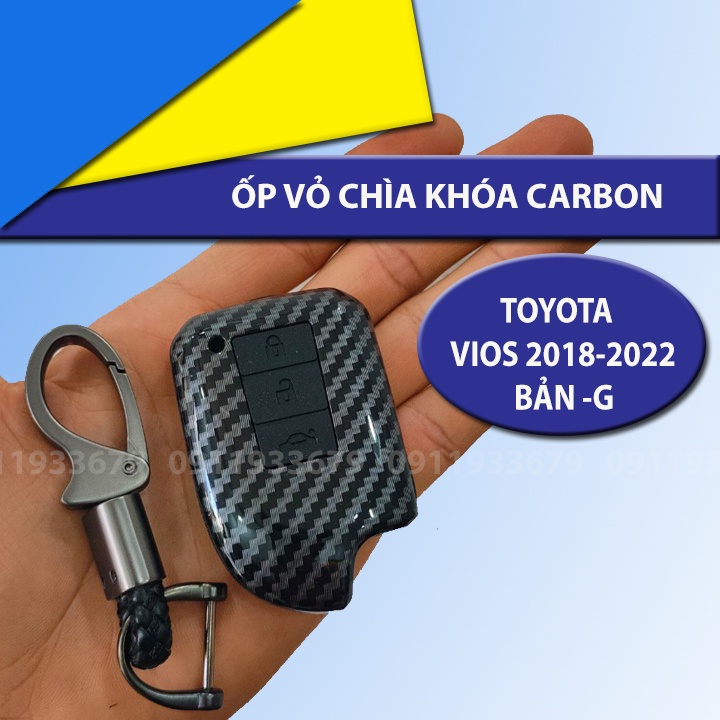 🔥HCM- Ốp chìa khóa carbon xe Toyota Vios 2019-2023 bản G