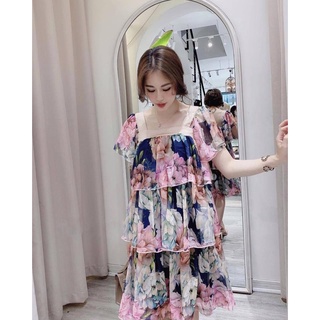 Váy bầu xinh, Đầm bầu dự tiệc, chất vải voan nhật mặc rất mát thoải mái không bai xù không nhăn khi giặt máy