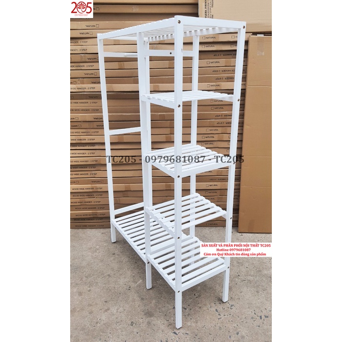 TỦ TREO QUẦN ÁO GỖ CAO SU DOUBLE HANGER MÀU TRẮNG - Dài 85 x Cao 150 x Rộng 35cm gỗ cao su