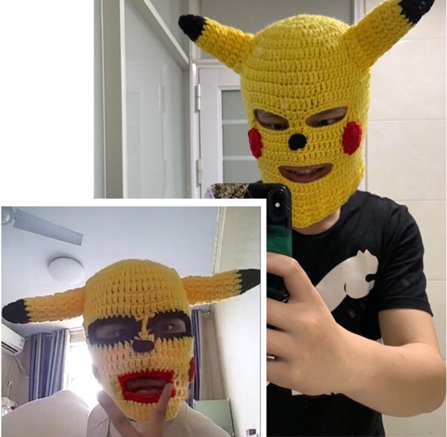 💥SIÊU HOT💥 Mũ len chùm đầu pikachu