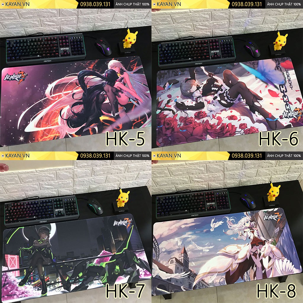 [CHỐNG NƯỚC] [80x40x0.3] HONKAI IMPACT 3 - Tấm lót chuột, bàn di chuột, mouse pad game SIZE lớn