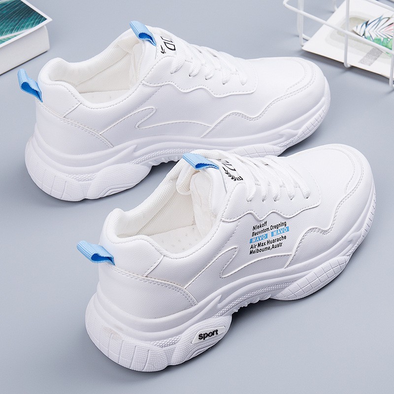 Giày sneaker nữ S15 trắng, giày đế cao cho nữ