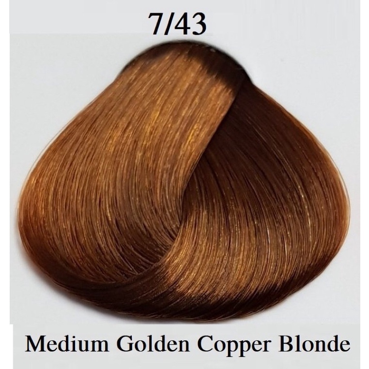 Tuýp Thuốc Nhuộm Tóc Màu Nâu ĐỒng Vàng 7/43 Tự Nhuộm Tại Nhà Medium Golden Copper Blonde Hair Dye Cream 100g